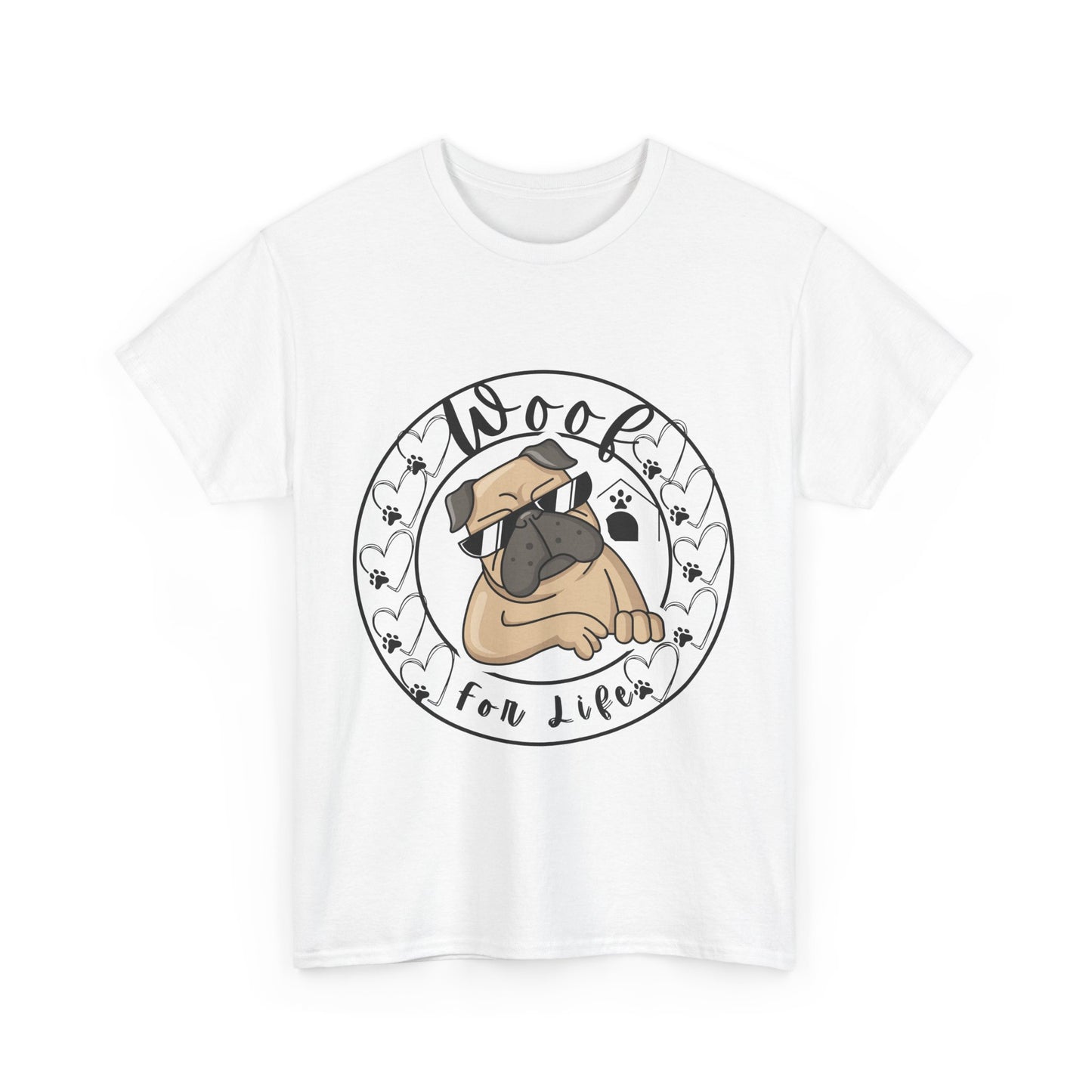 Funny Pug Dog Themed Unisex Heavy Cotton Tshirt