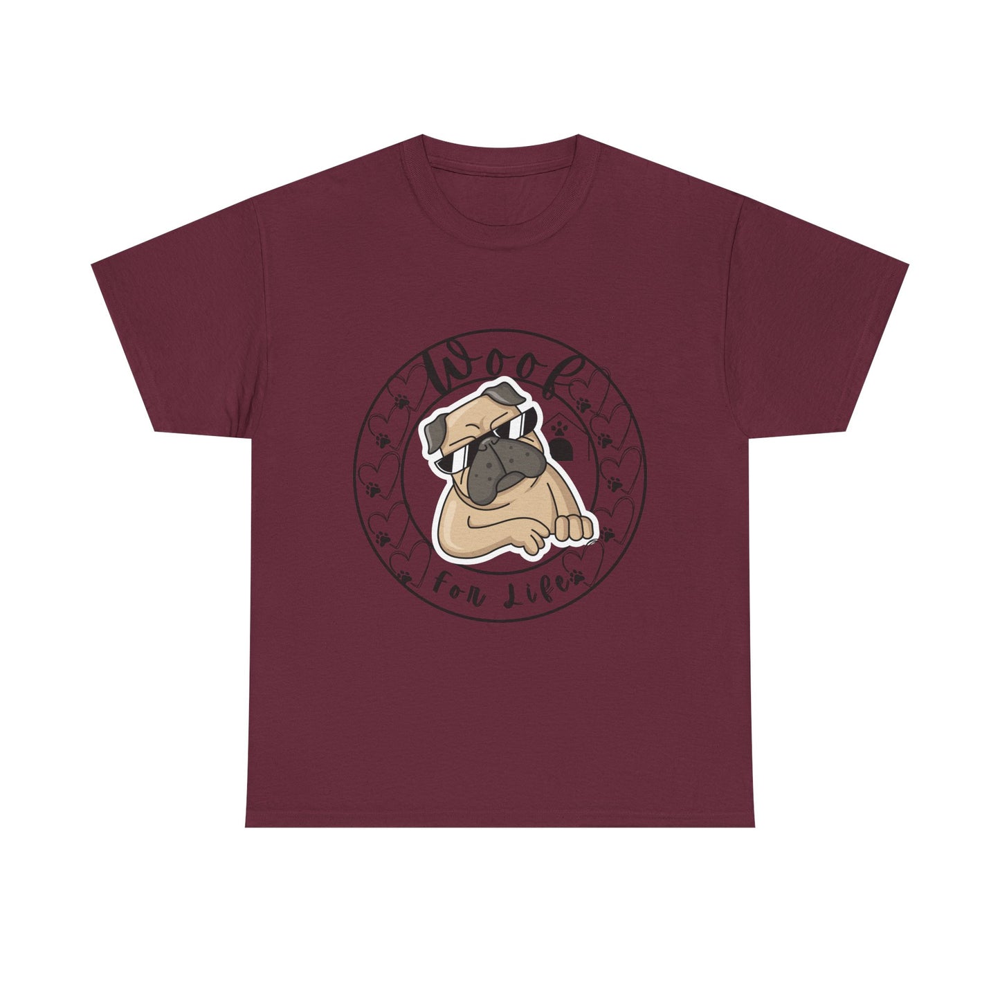 Funny Pug Dog Themed Unisex Heavy Cotton Tshirt