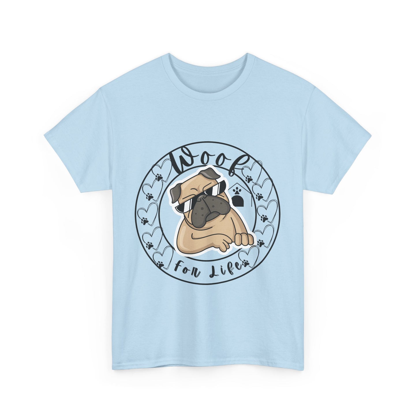 Funny Pug Dog Themed Unisex Heavy Cotton Tshirt
