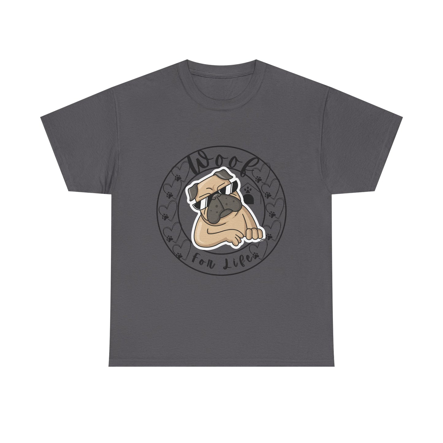 Funny Pug Dog Themed Unisex Heavy Cotton Tshirt