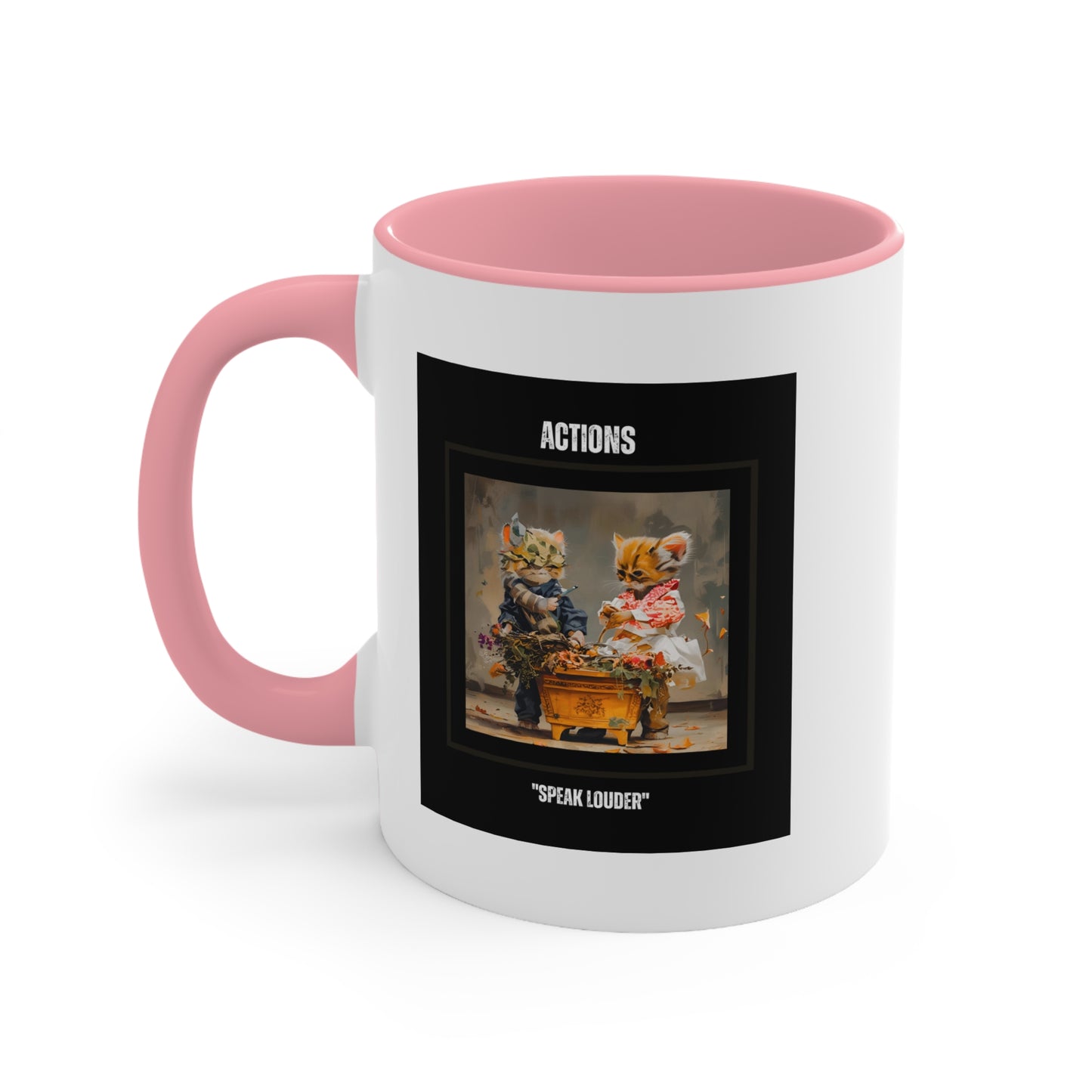 Stylish Mugs "Action Louder Then Words" for tea and coffee