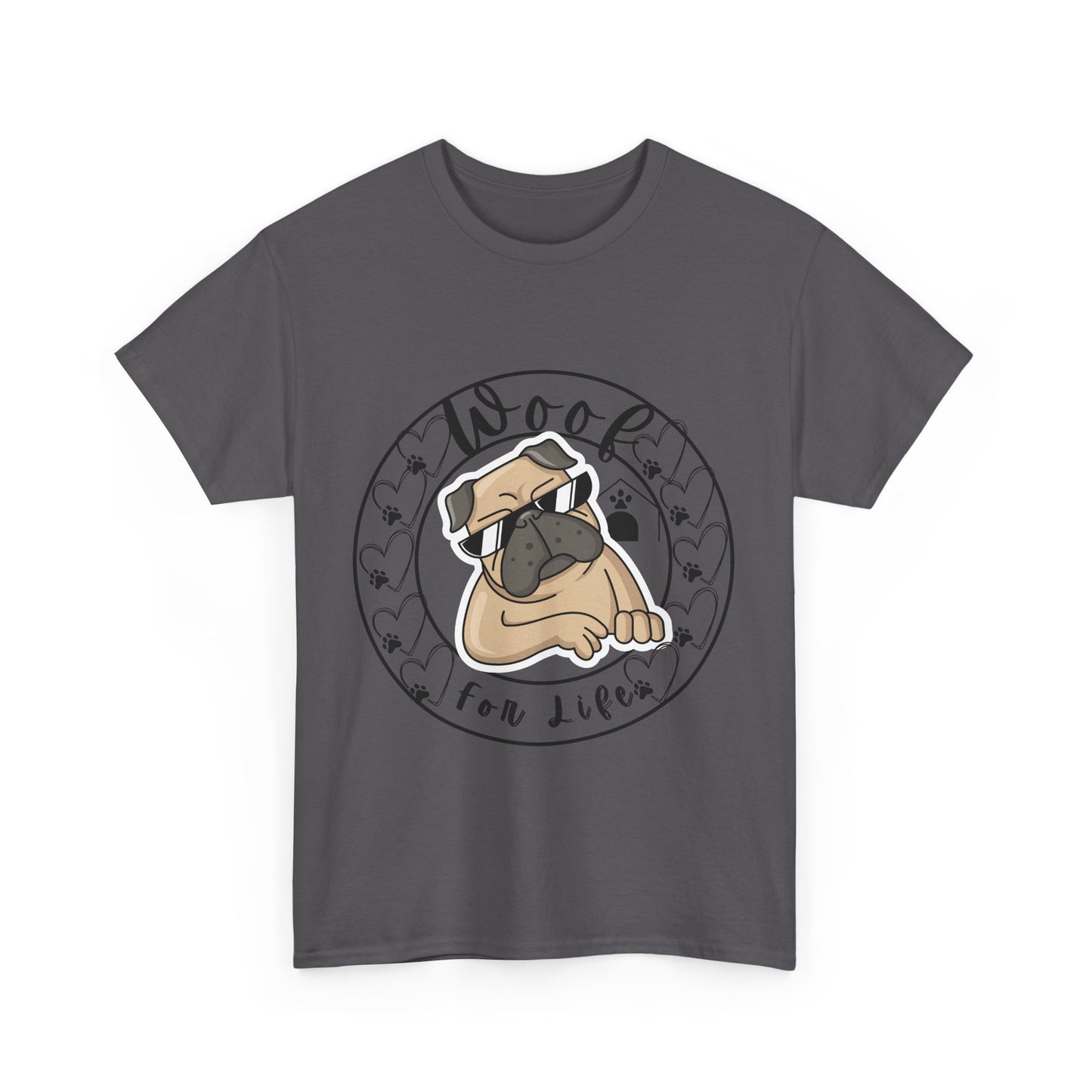 Funny Pug Dog Themed Unisex Heavy Cotton Tshirt