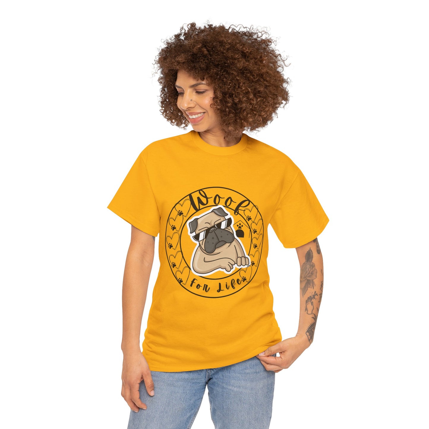 Funny Pug Dog Themed Unisex Heavy Cotton Tshirt