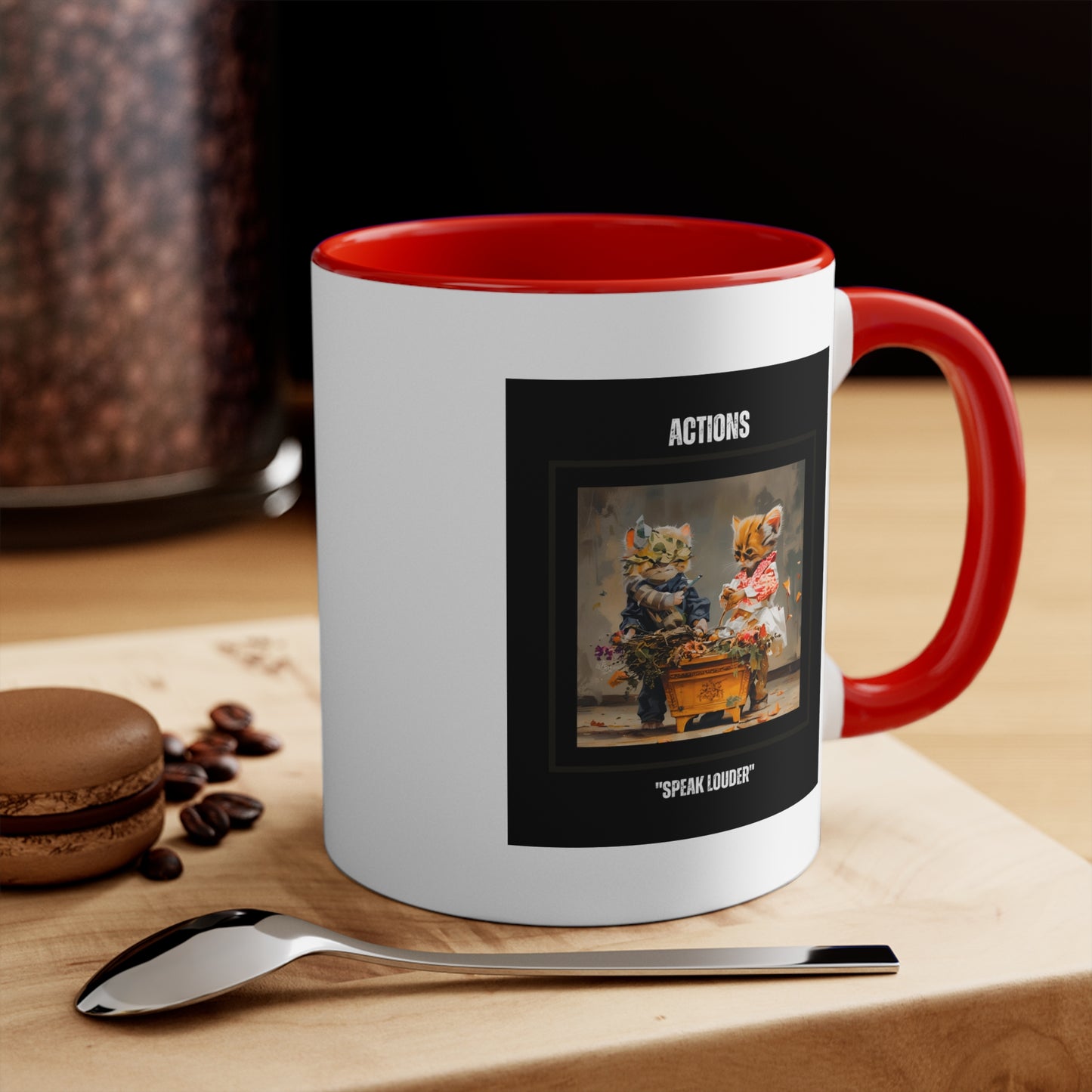 Stylish Mugs "Action Louder Then Words" for tea and coffee