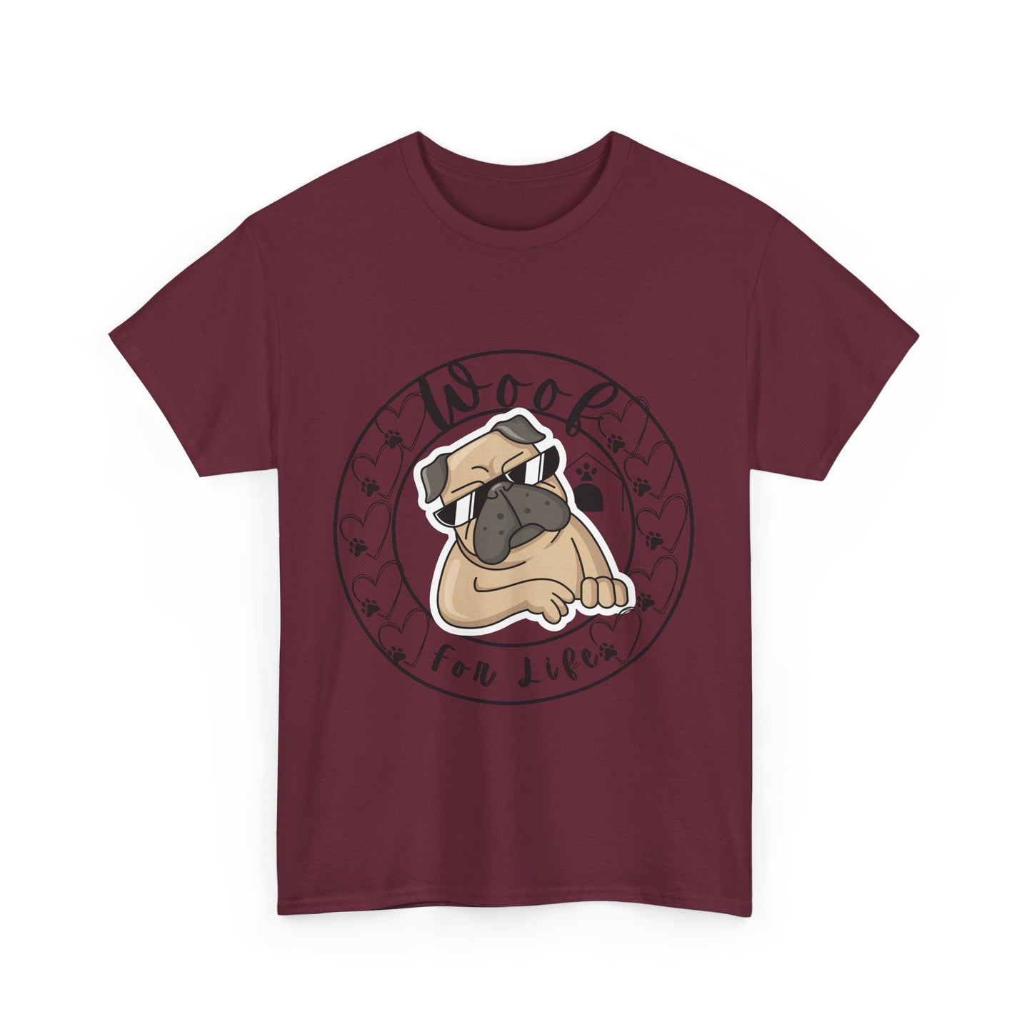 Funny Pug Dog Themed Unisex Heavy Cotton Tshirt