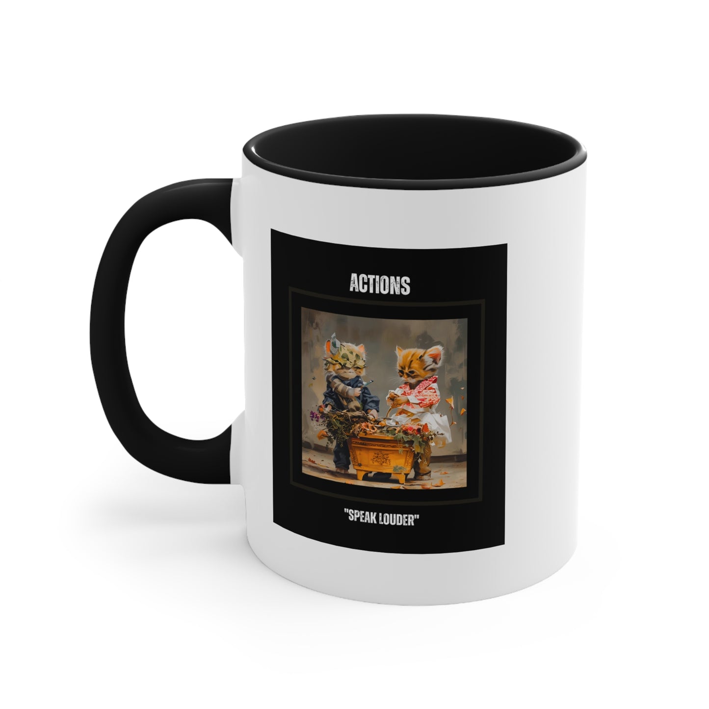 Stylish Mugs "Action Louder Then Words" for tea and coffee