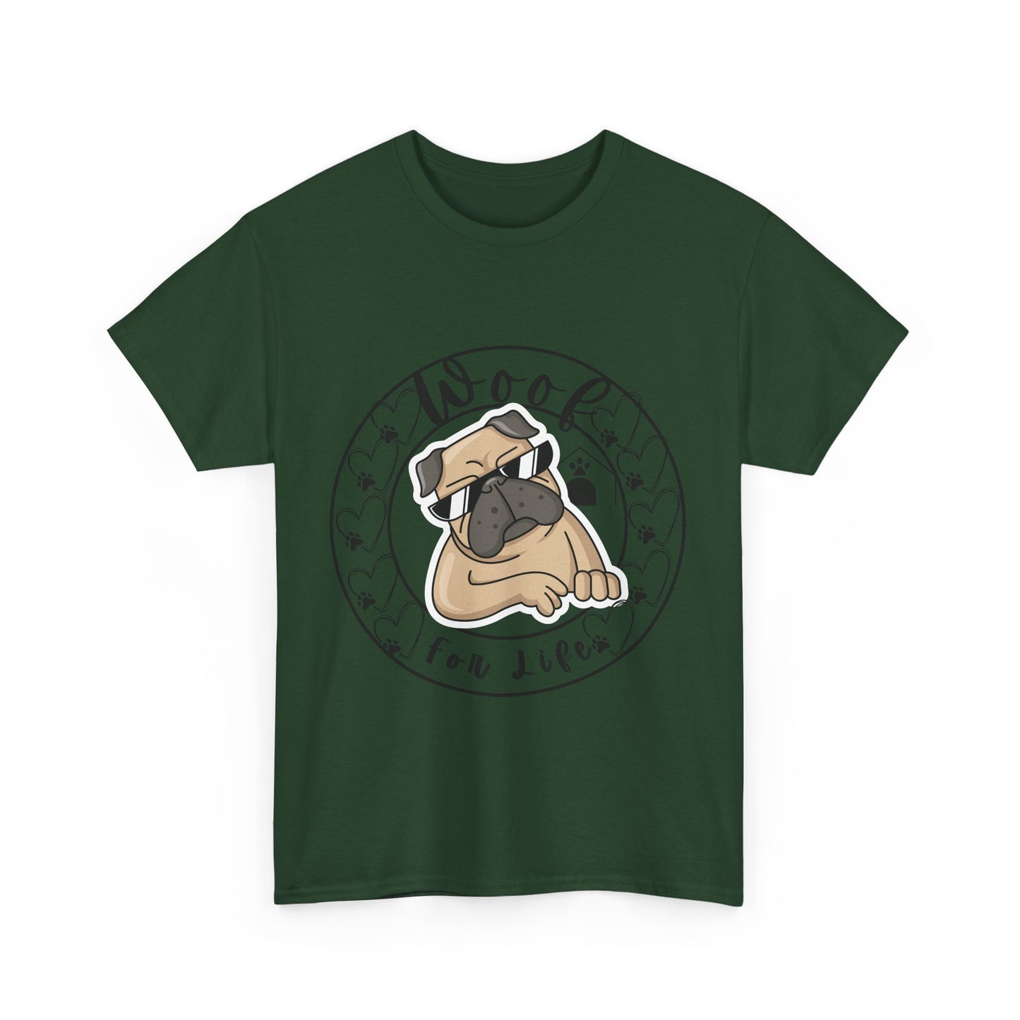 Funny Pug Dog Themed Unisex Heavy Cotton Tshirt