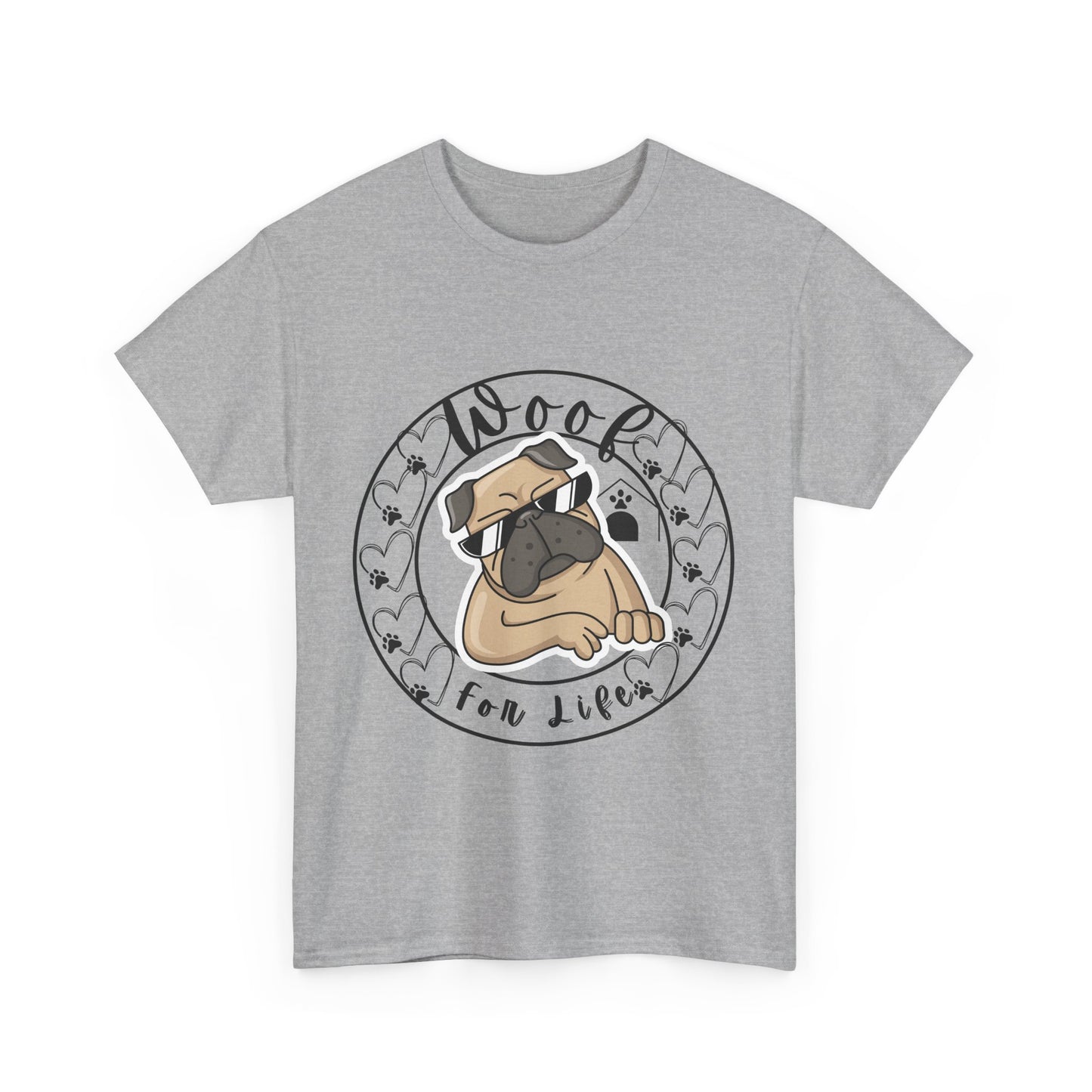 Funny Pug Dog Themed Unisex Heavy Cotton Tshirt