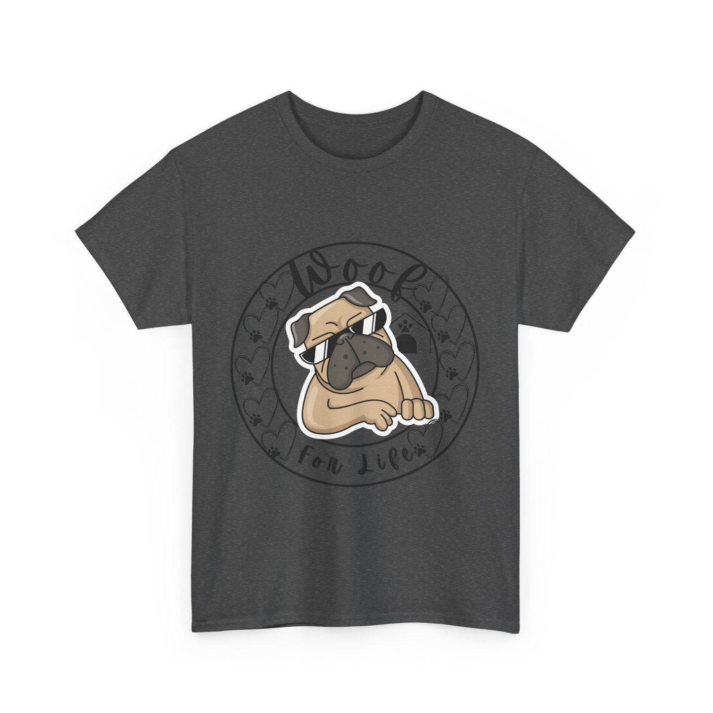 Funny Pug Dog Themed Unisex Heavy Cotton Tshirt