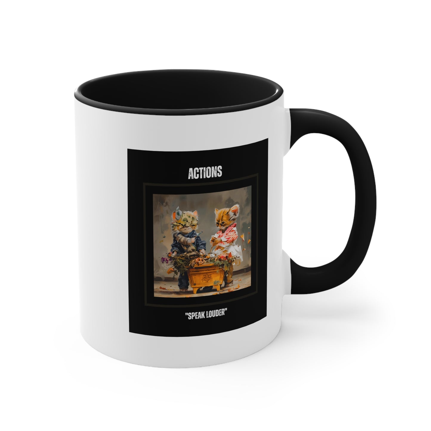 Stylish Mugs "Action Louder Then Words" for tea and coffee