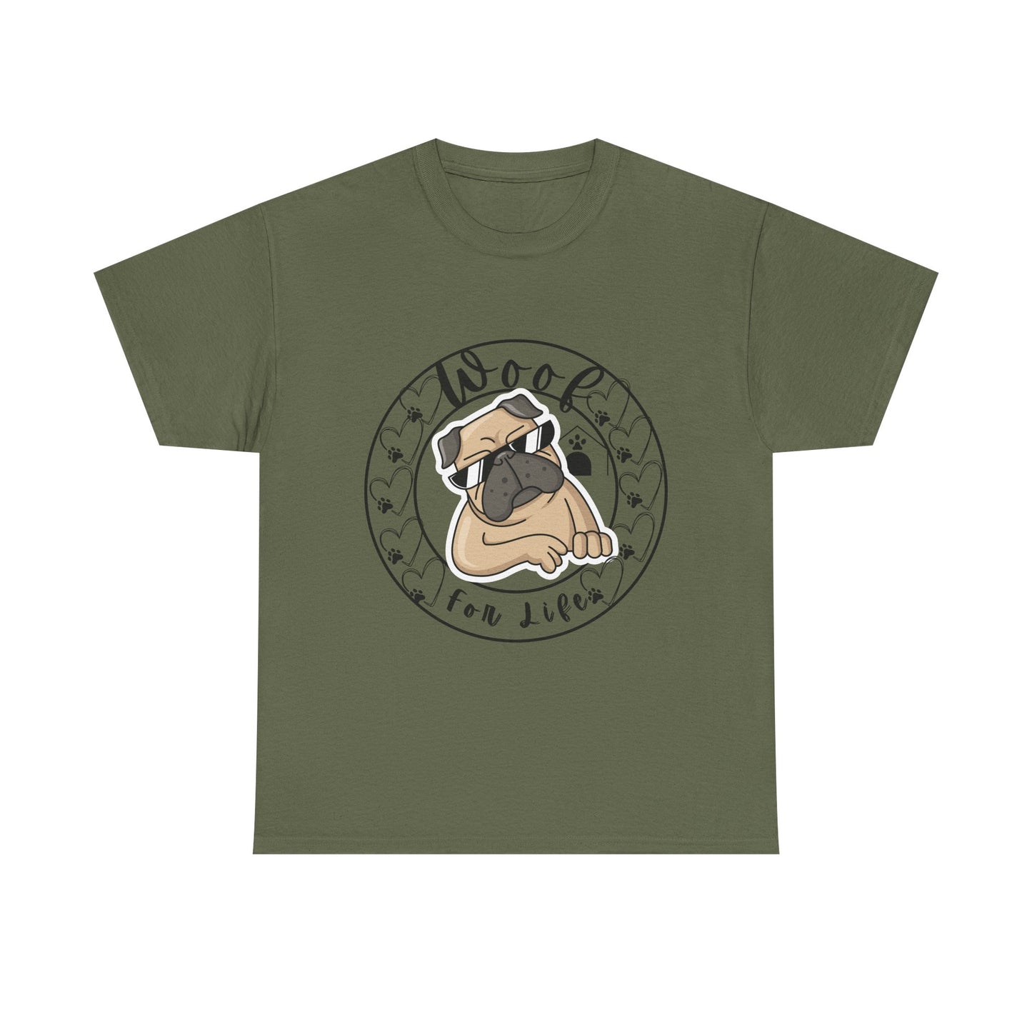 Funny Pug Dog Themed Unisex Heavy Cotton Tshirt