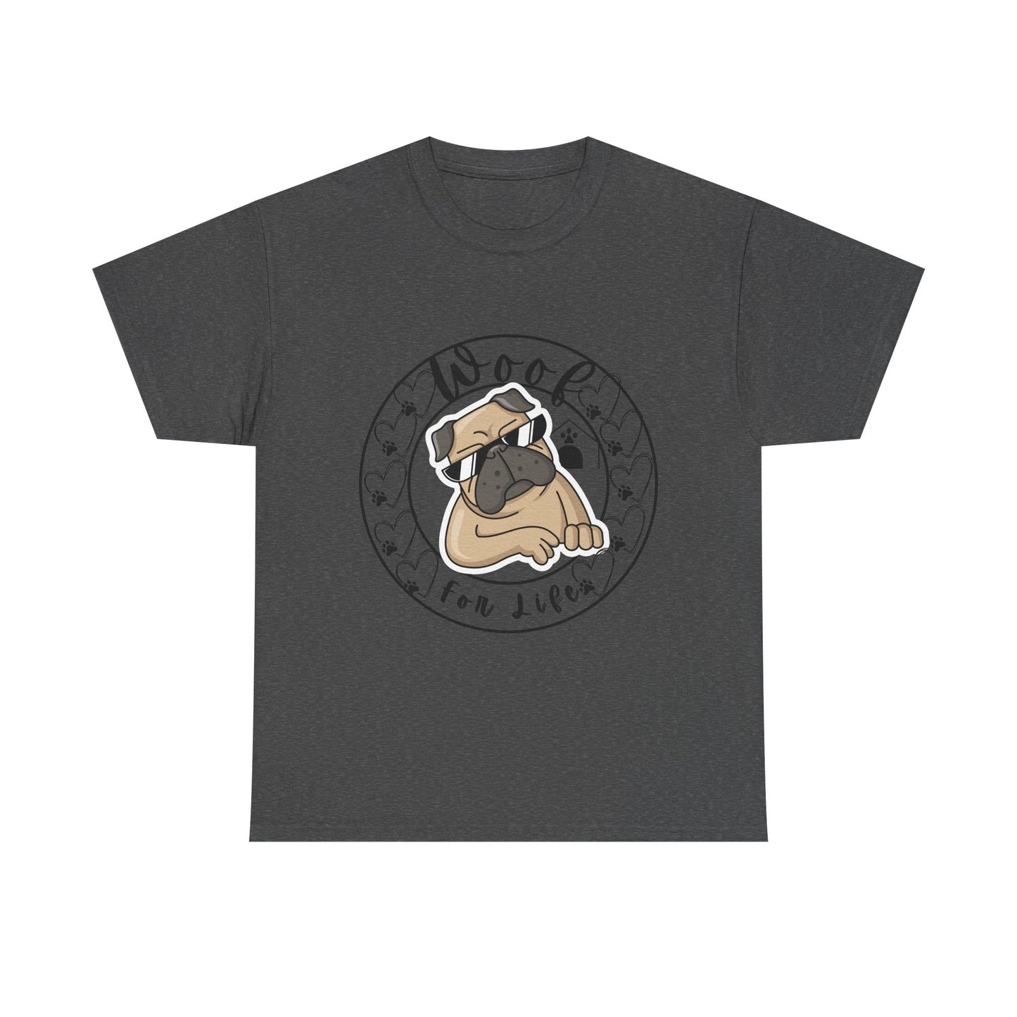 Funny Pug Dog Themed Unisex Heavy Cotton Tshirt