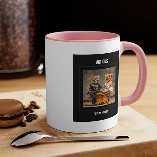 Stylish  Mugs "Action Louder Then Words" for tea and coffee
