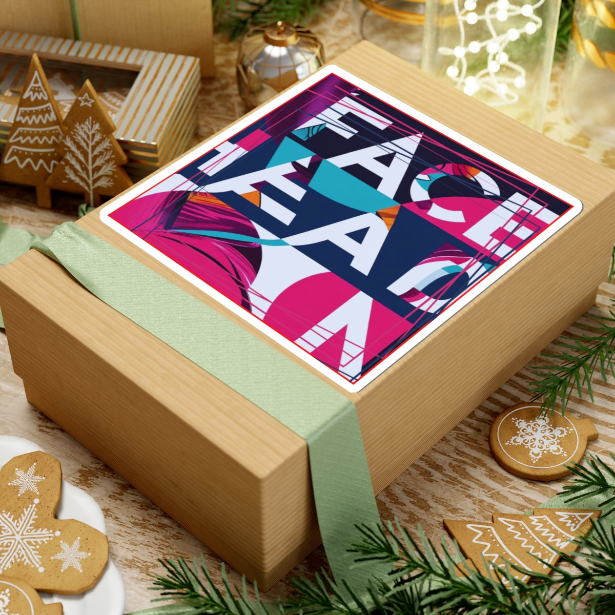 Colorful Artistic FACE HEAD ON' Design Sticker