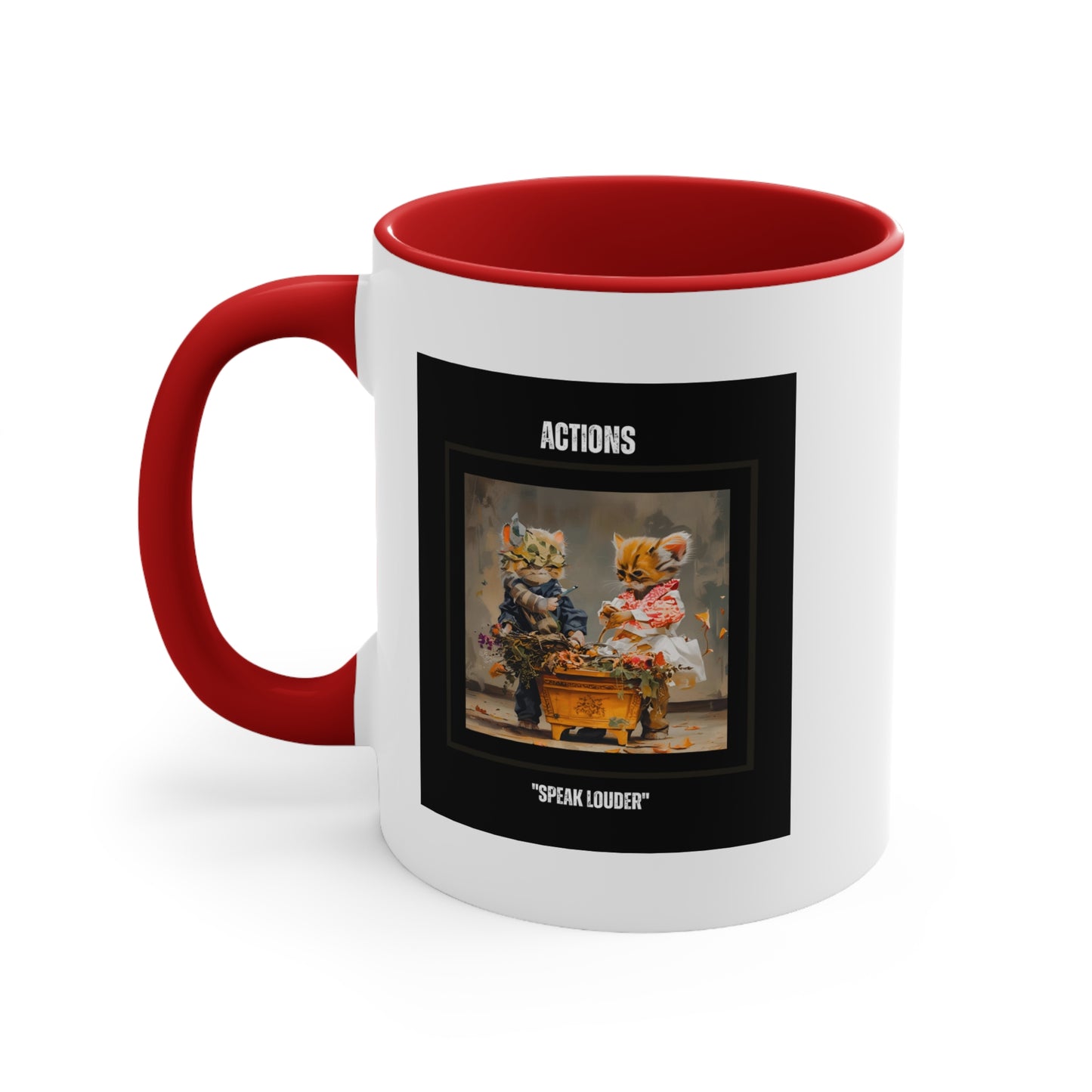 Stylish  Mugs "Action Louder Then Words" for tea and coffee