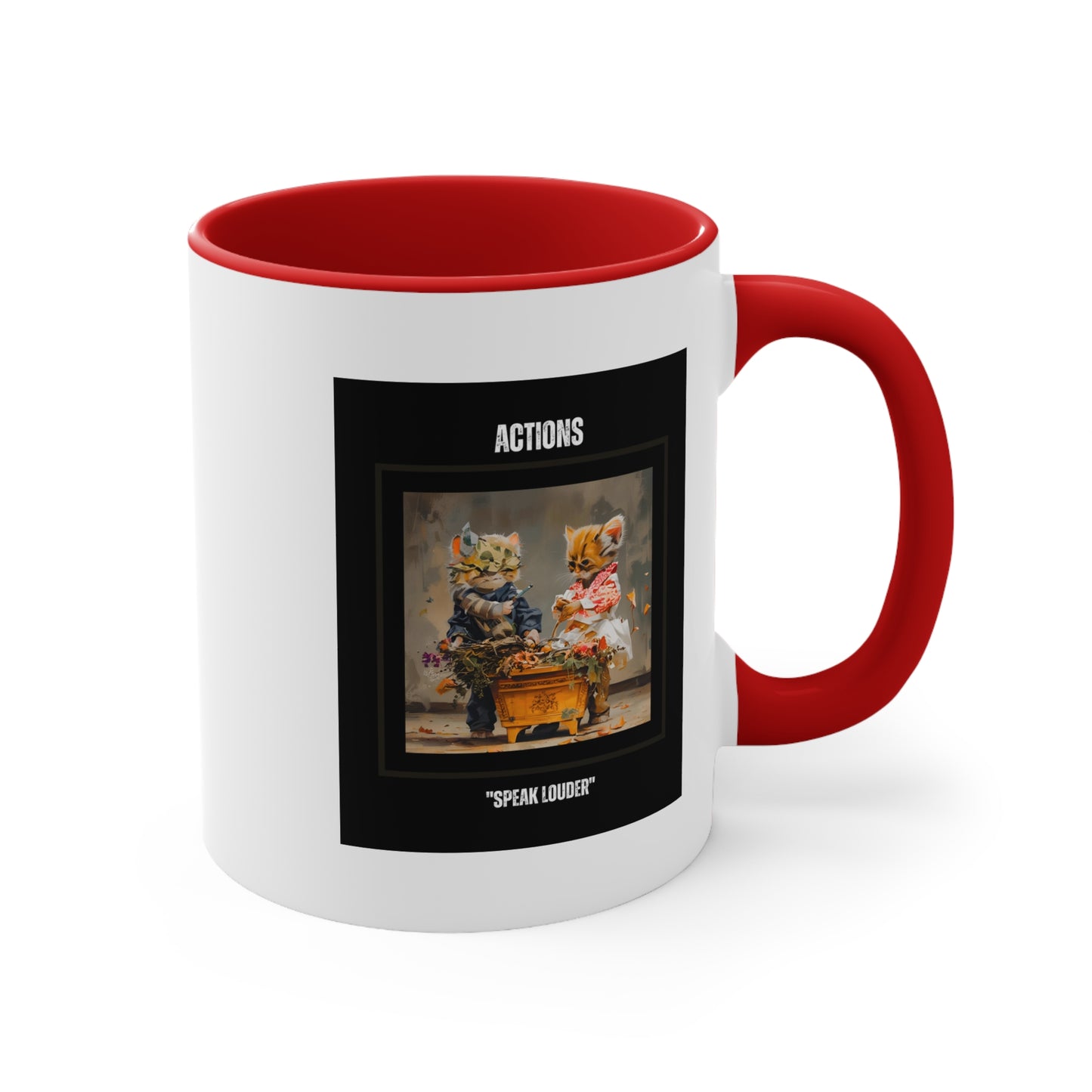 Stylish  Mugs "Action Louder Then Words" for tea and coffee