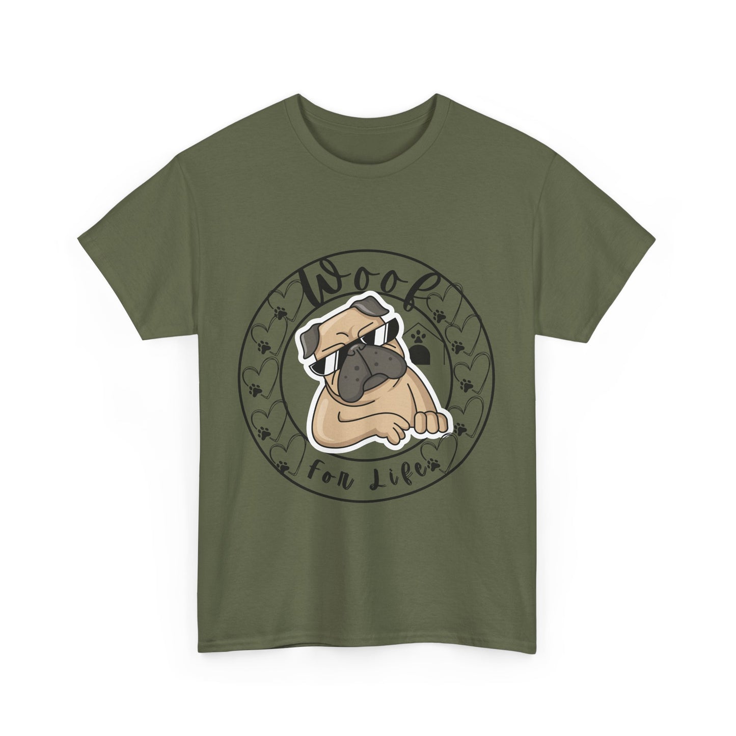 Funny Pug Dog Themed Unisex Heavy Cotton Tshirt