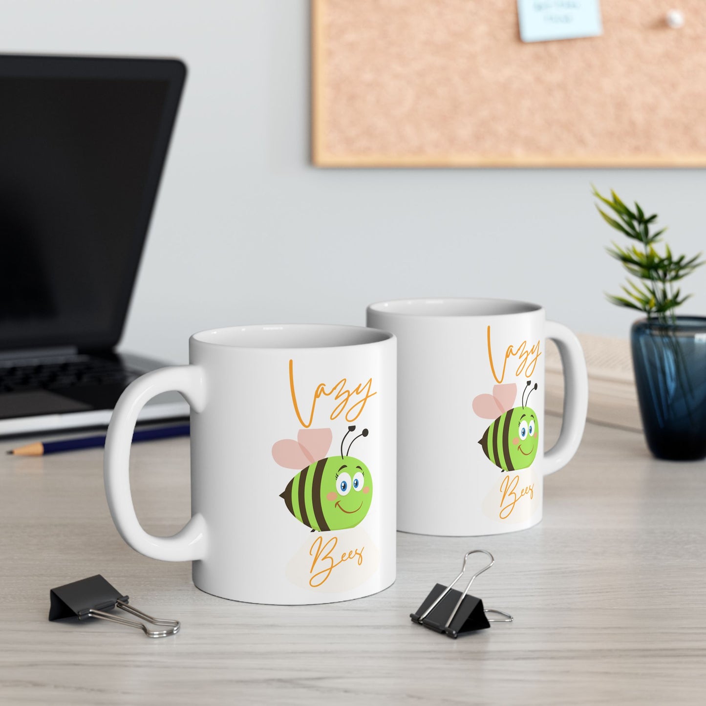 Cute Lazy Bee Cartoon Ceramic Mug Gift for Kids, Coffee Lovers, Birthdays, Holidays, Home Decor
