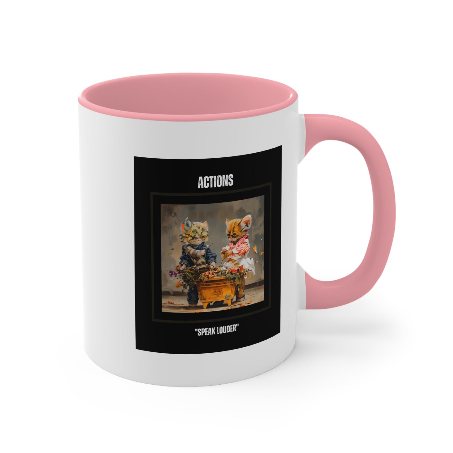 Stylish  Mugs "Action Louder Then Words" for tea and coffee
